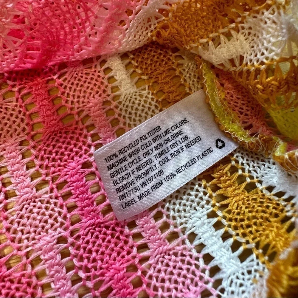 Wild Fable M Medium Neon Pink Yellow Orange Tank Crochet Crop - Picture 6 of 6